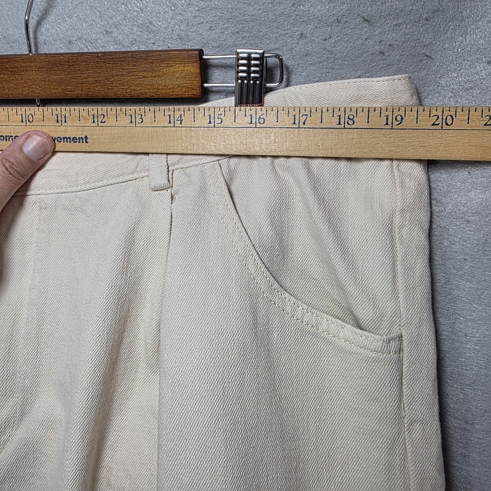 Banana Republic Pleated Pants Womens XL Straight Leg Twill Casual Pockets Creme - Picture 12 of 15
